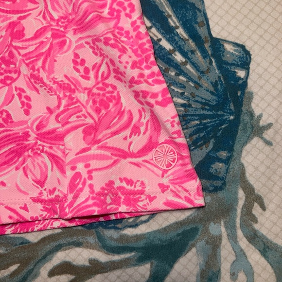 Lilly Pulitzer MEDIUM Foxy Llama IMARA SLEEVELESS POLO TOP Pink Blossom - Picture 6 of 6